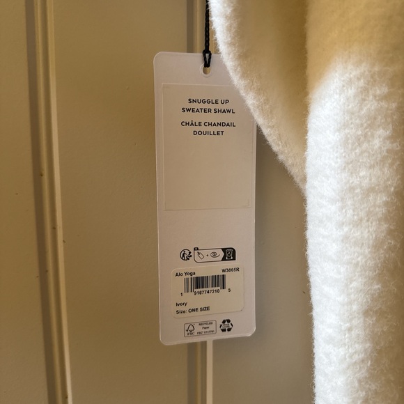 ALO Yoga Ivory Cropped Open-Front Shrug - Picture 3 of 6